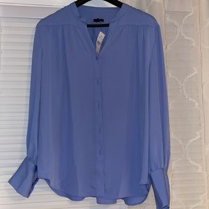 NWT ANN TAYLOR BLOUSE IN PERIWINKLE BLUE SIZE L